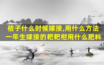 桔子什么时候嫁接,用什么方法 一年生嫁接的耙耙柑用什么肥料